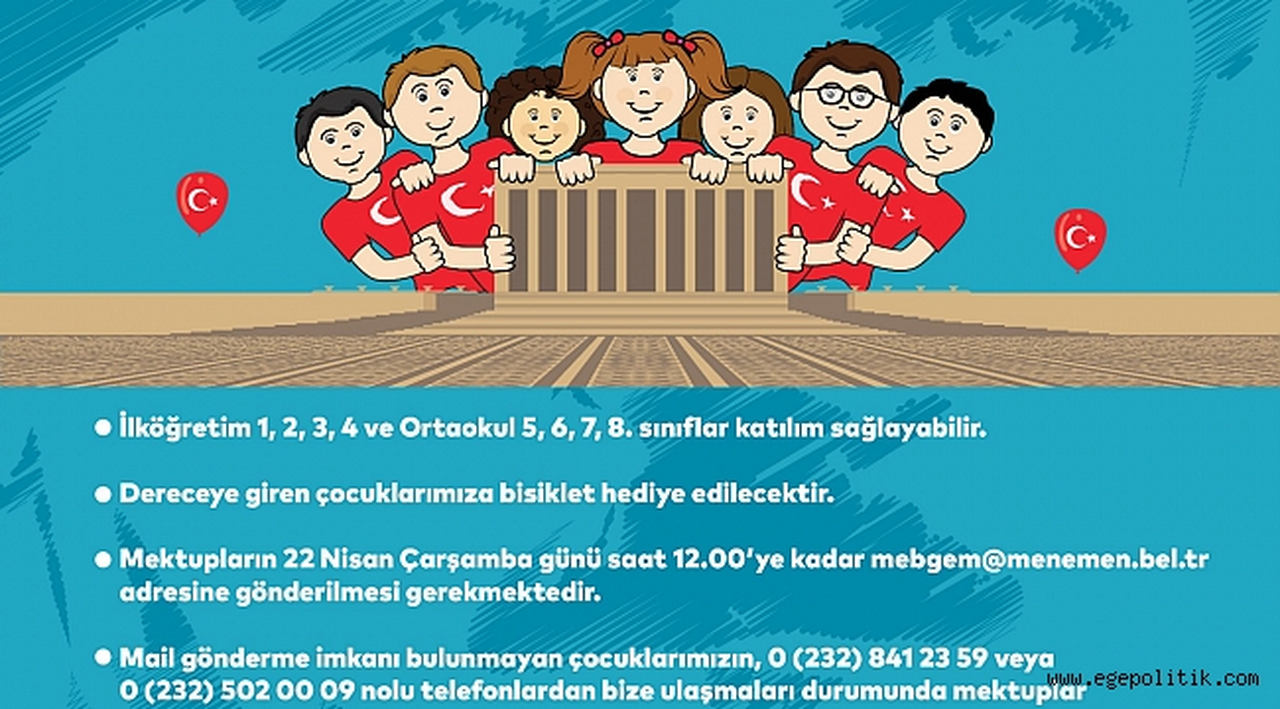 Menemen Belediyesi’nden Ata’ya mektup yarışması