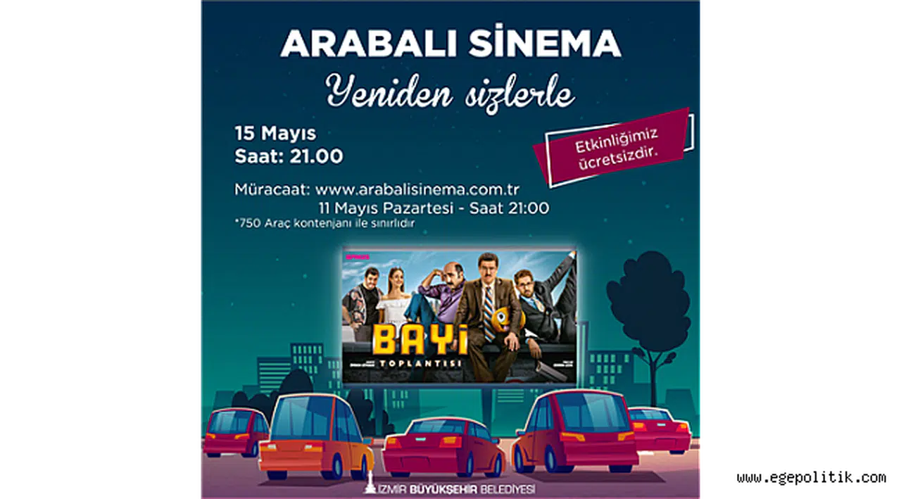 Açık havada sinema gösterimine büyük ilgi