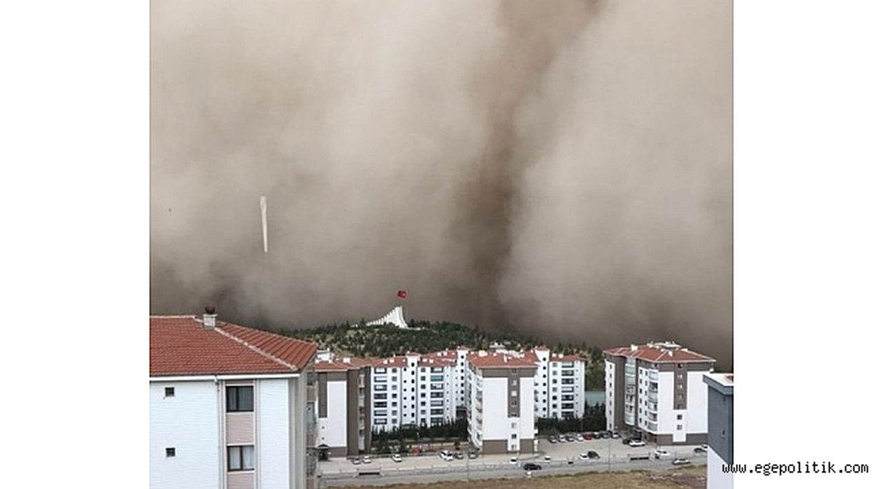 Ankara'da inanılmaz kum fırtınası