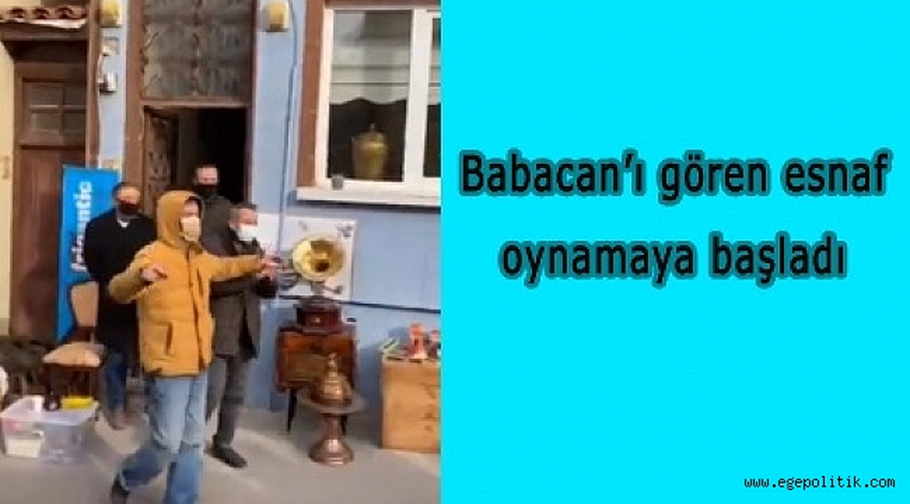 Babacan'ı gören esnaf oynamaya başladı