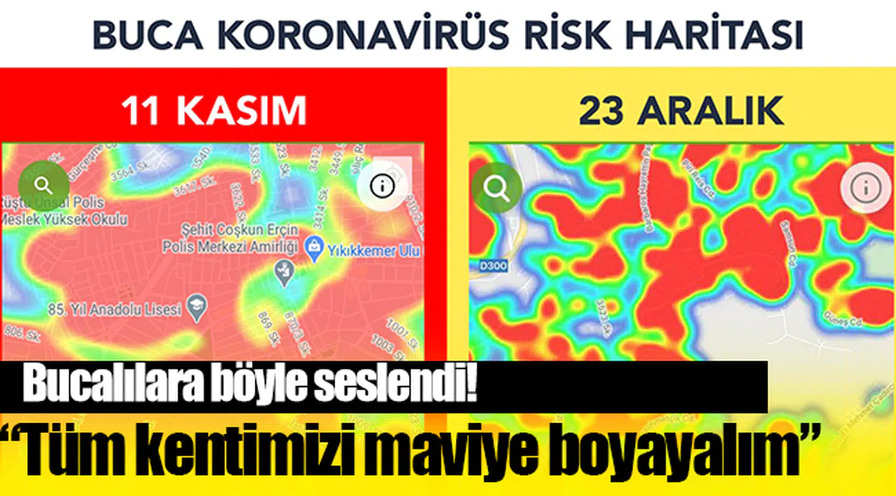 Buca’nın vaka haritası maviye dönüyor