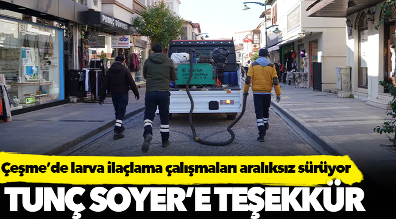 Çeşme’de larva ilaçlama çalışmaları aralıksız sürüyor