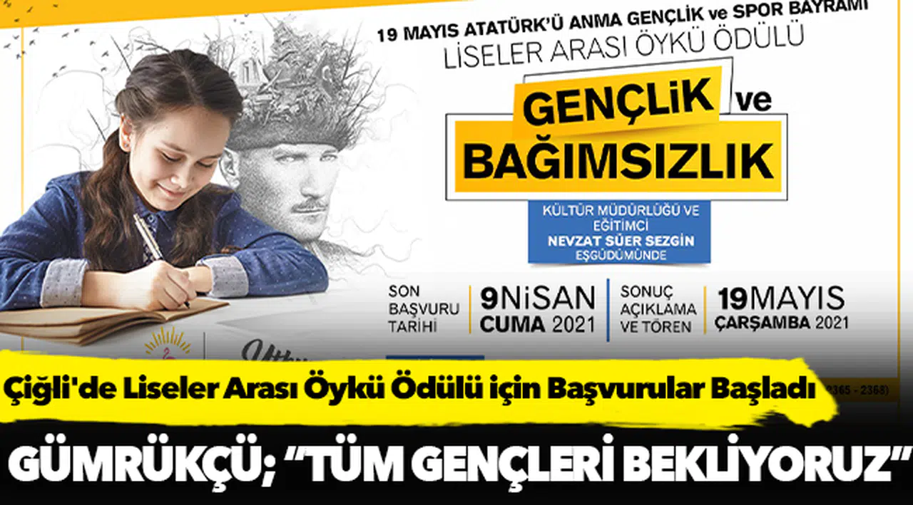 Çiğli'de Liseler Arası Öykü Ödülü için Başvurular Başladı