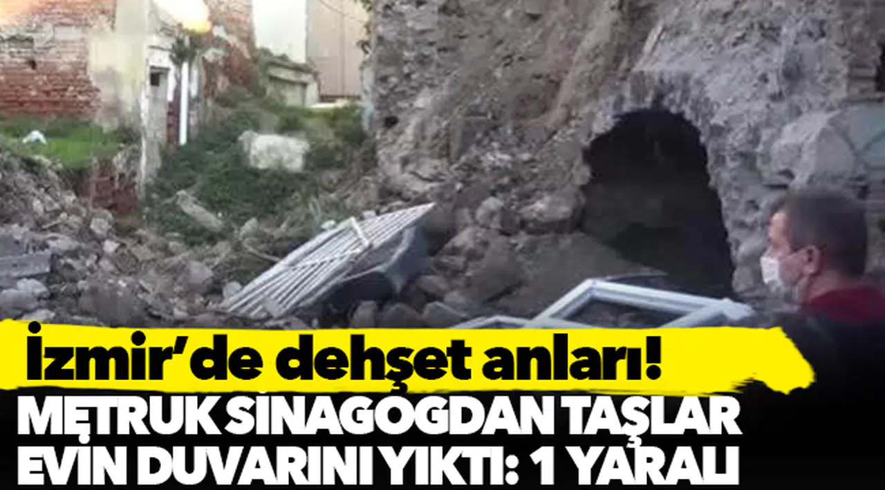 Metruk sinagogdan kopan taş parçalar evin duvarını yıktı: 1 yaralı