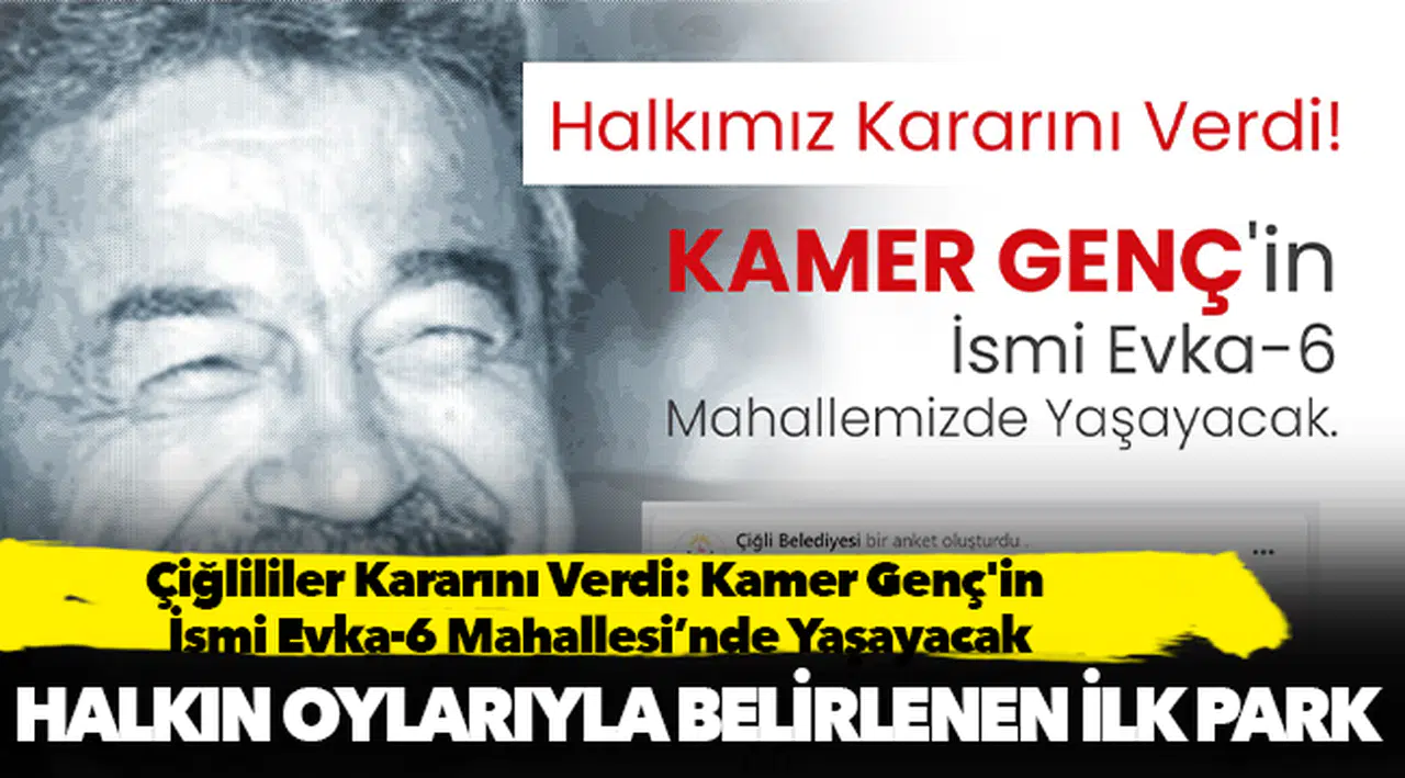 Çiğlililer Kararını Verdi: Kamer Genç'in İsmi Evka-6 Mahallesi’nde Yaşayacak