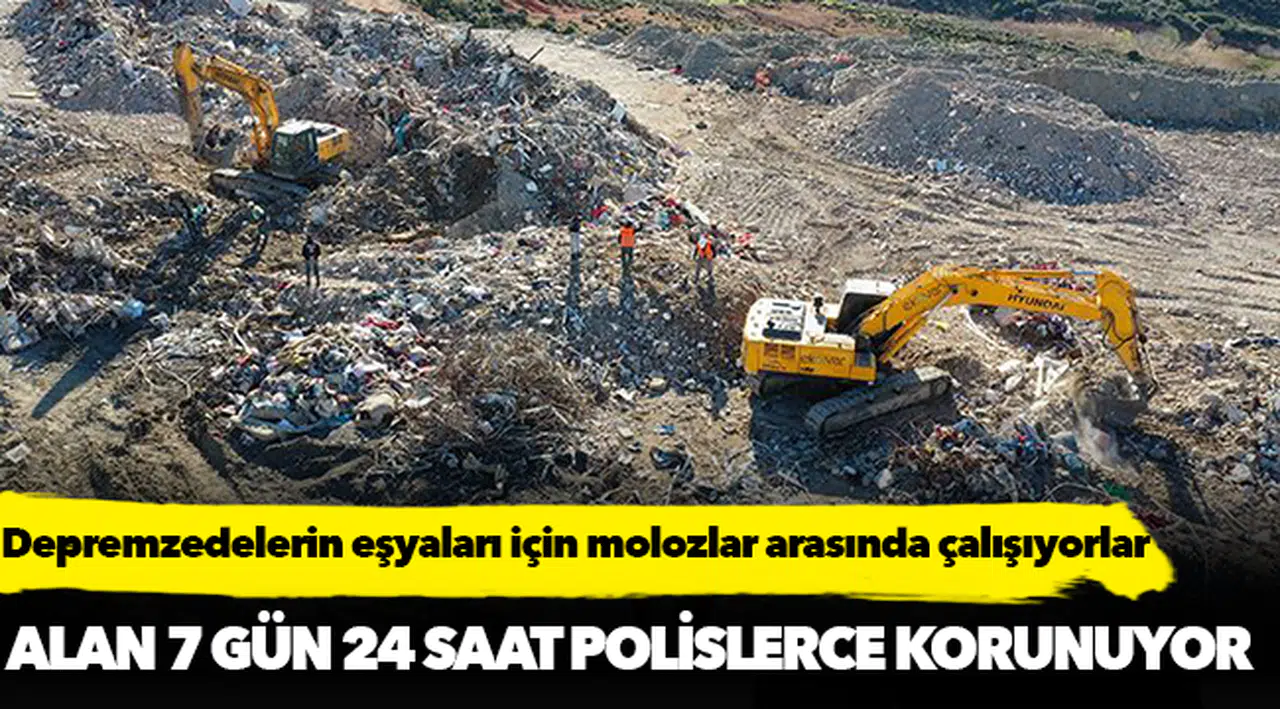 Depremzedelerin eşyaları için moloz yığınları arasında çalışma yürütüyorlar