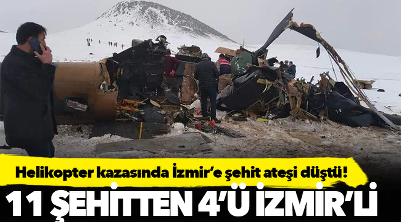 İzmir'e şehit ateşi düştü: Acı helikopter kazasında 4 isim İzmir'den!