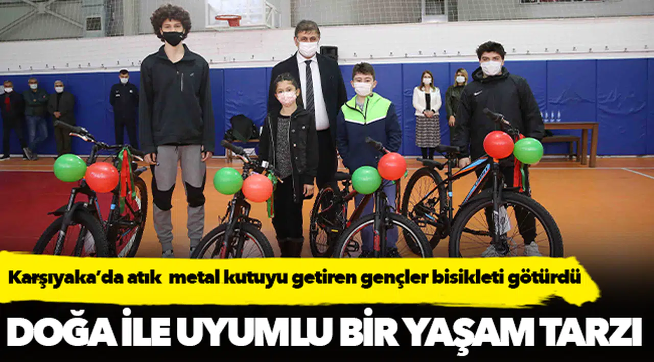 Karşıyaka’da atık  metal kutuyu getiren gençler bisikleti götürdü