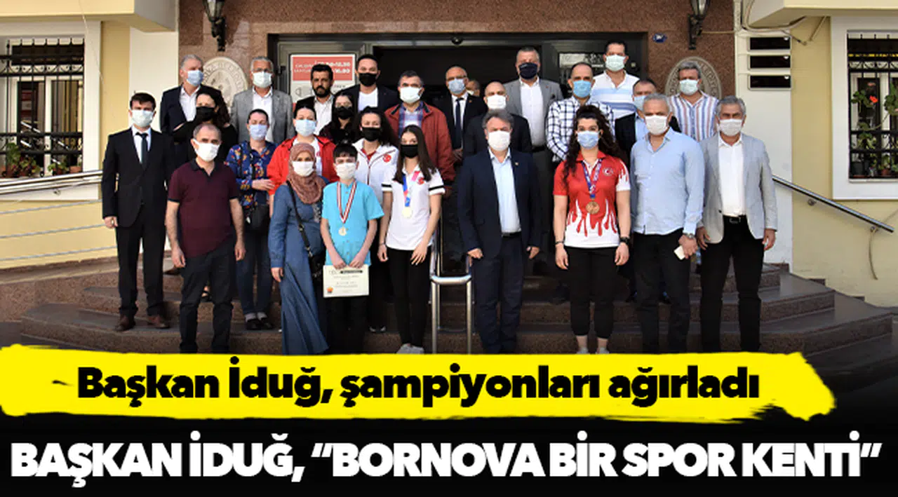Başkan İduğ, şampiyonları ağırladı