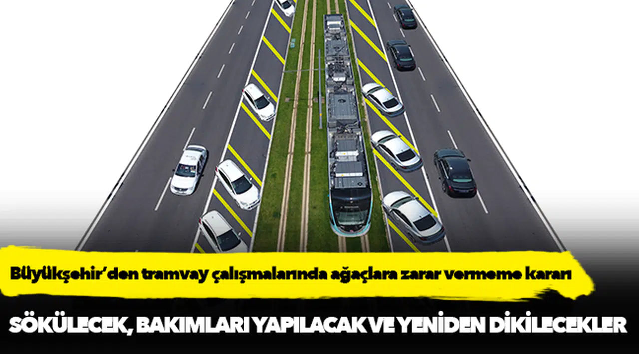 Büyükşehir’den tramvay çalışmalarında ağaçlara zarar vermeme kararı