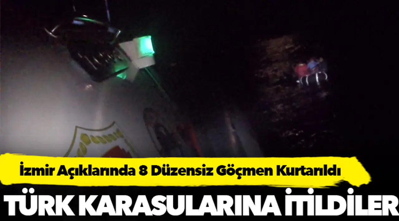 İzmir Açıklarında 8 Düzensiz Göçmen Kurtarıldı