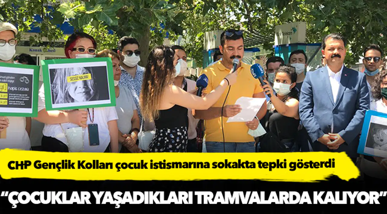 CHP Gençlik Kolları çocuk istismarına sokakta tepki gösterdi