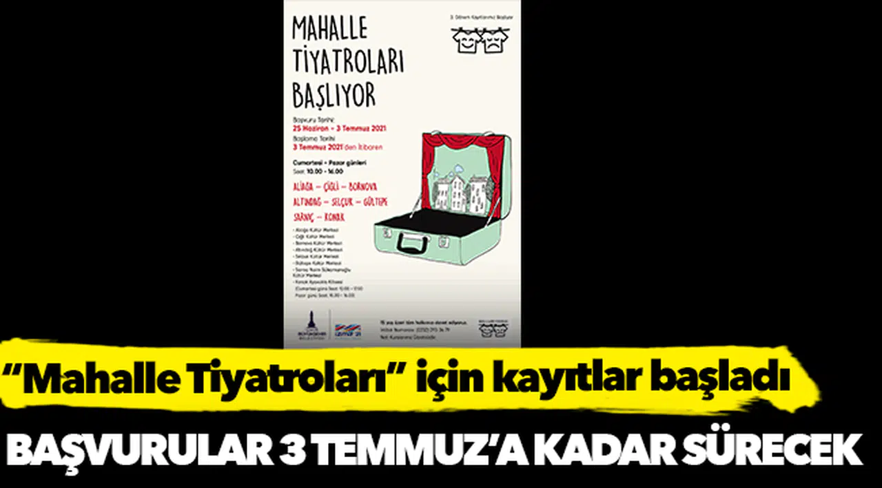 “Mahalle Tiyatroları” için kayıtlar başladı