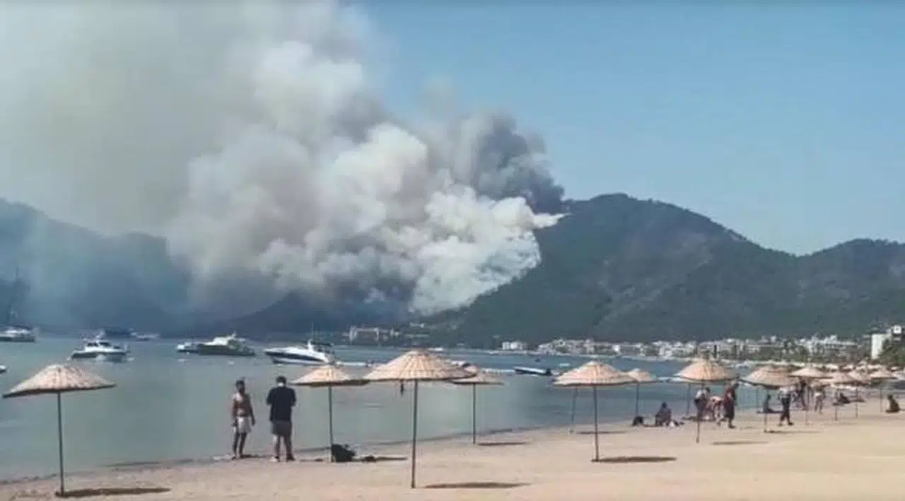 Marmaris'te orman yangını: Bir personel şehit oldu
