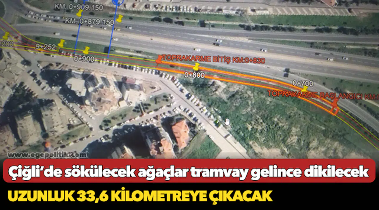 Çiğli’de sökülecek ağaçlar tramvay gelince dikilecek