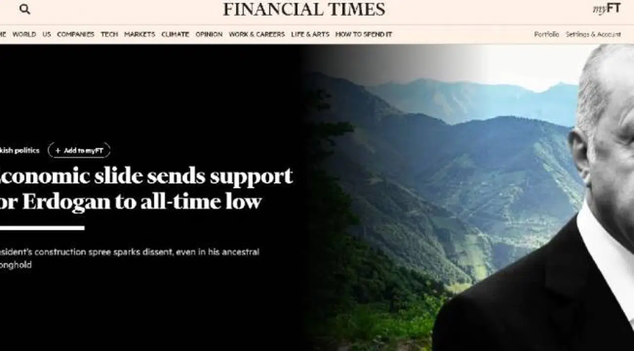 Financial Times: Ekonomik gerileme, Erdoğan'a desteği tüm zamanların en düşük seviyesine getirdi