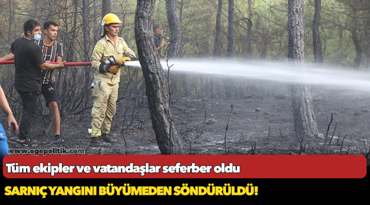 Tüm ekipler ve vatandaşlar seferber oldu Sarnıç yangını büyümeden söndürüldü!