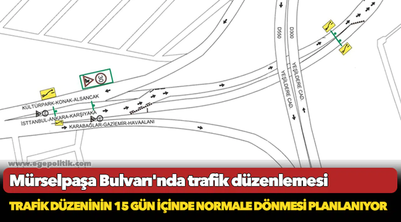 Mürselpaşa Bulvarı'nda trafik düzenlemesi