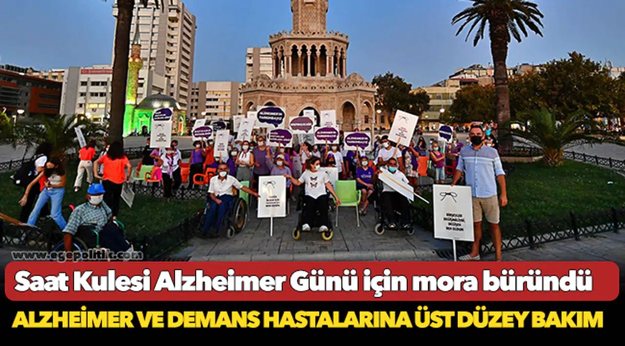 Saat Kulesi Alzheimer Günü için mora büründü