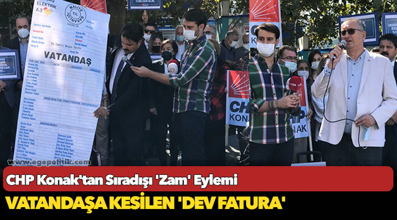 Chp Konak'tan Sıradışı 'Zam' Eylemi: Vatandaşa Kesilen 'Dev Fatura'