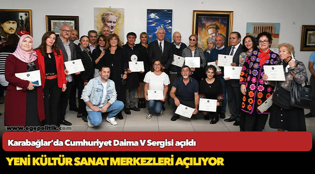 Karabağlar'da 'Cumhuriyet Daima V' sergisi törenle açıldı