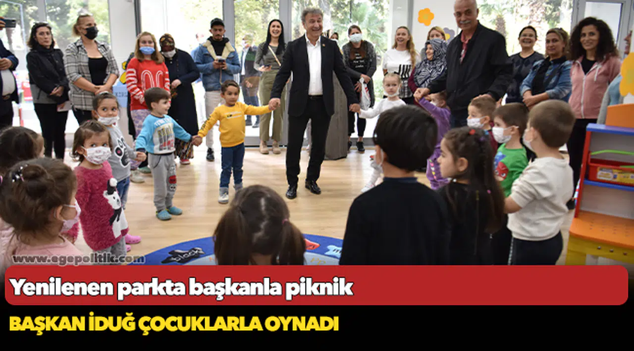 Yenilenen parkta başkanla piknik