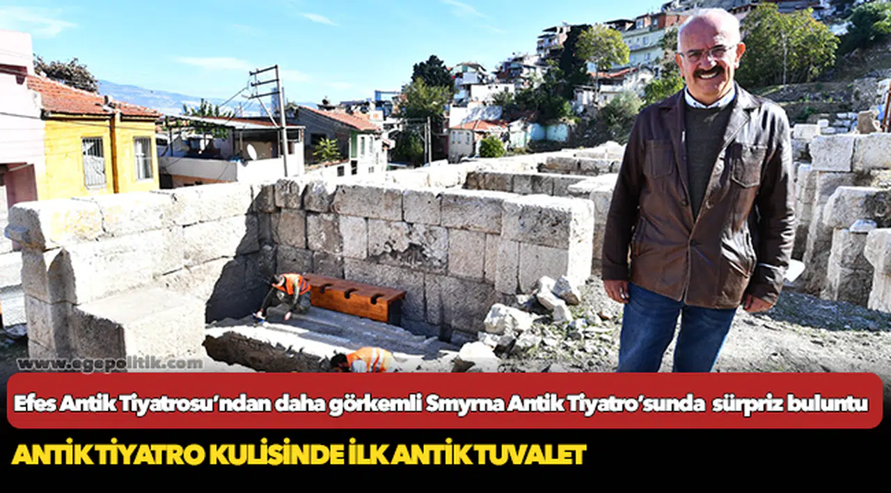 Efes Antik Tiyatrosu’ndan daha görkemli Smyrna Antik Tiyatro’sunda  sürpriz buluntu