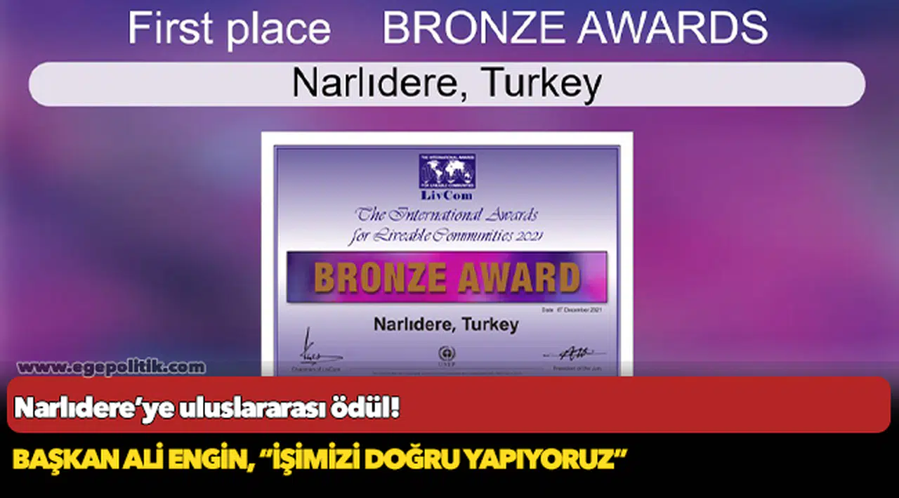 Narlıdere’ye uluslararası ödül!