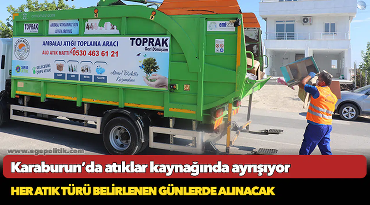 Karaburun’da atıklar kaynağında ayrışıyor