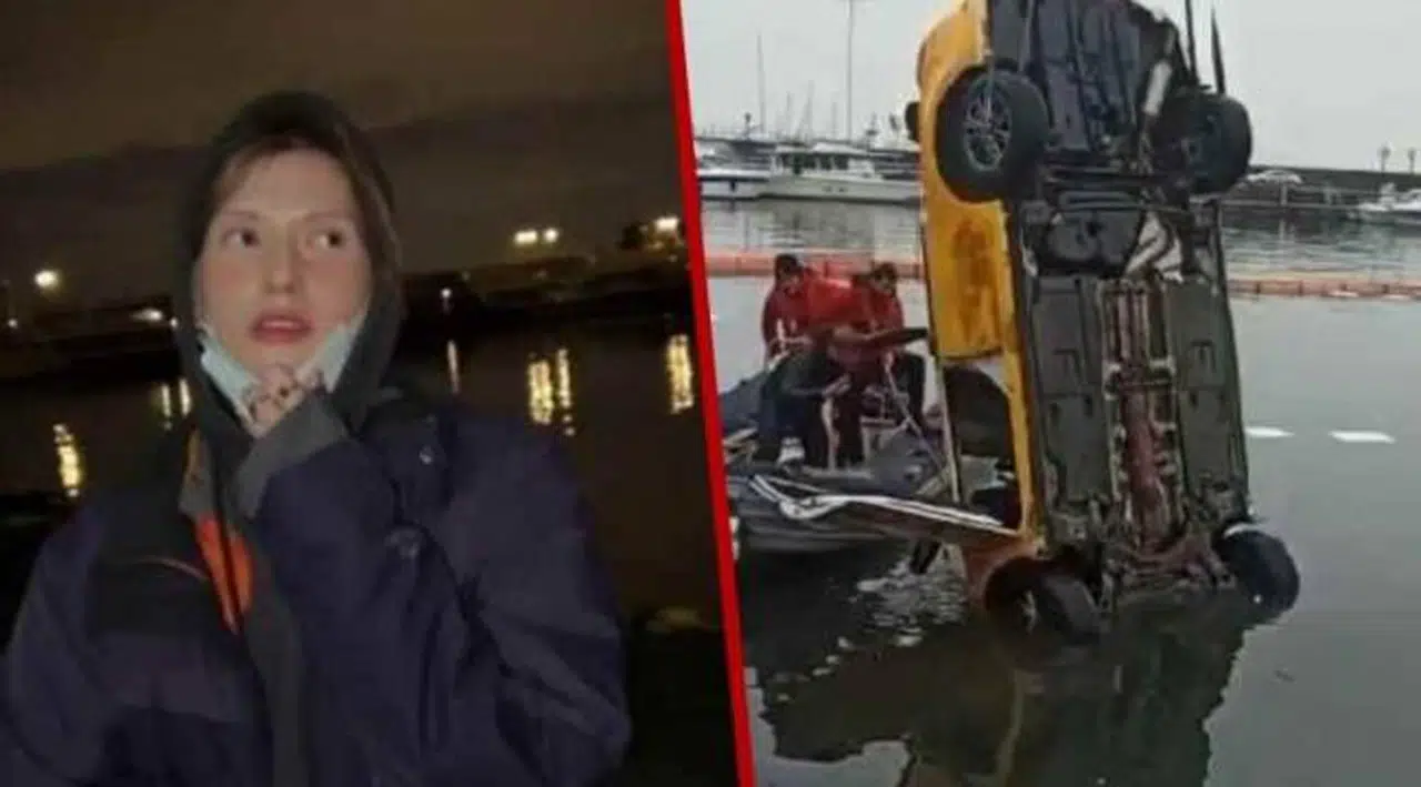 Model Ece Su Uçkan'ın içinde bulunduğu taksi denize uçtu