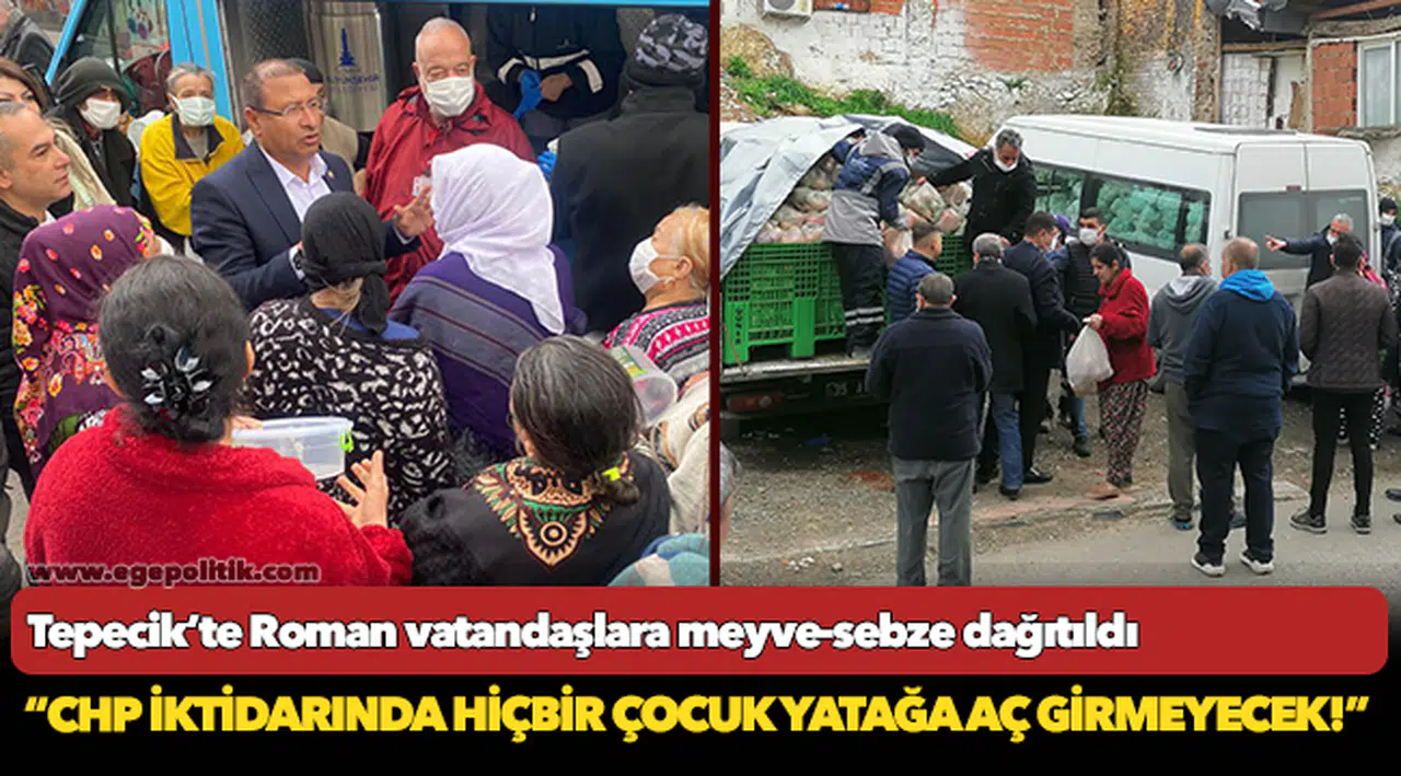 Tepecik’te Roman vatandaşlara meyve-sebze dağıtıldı