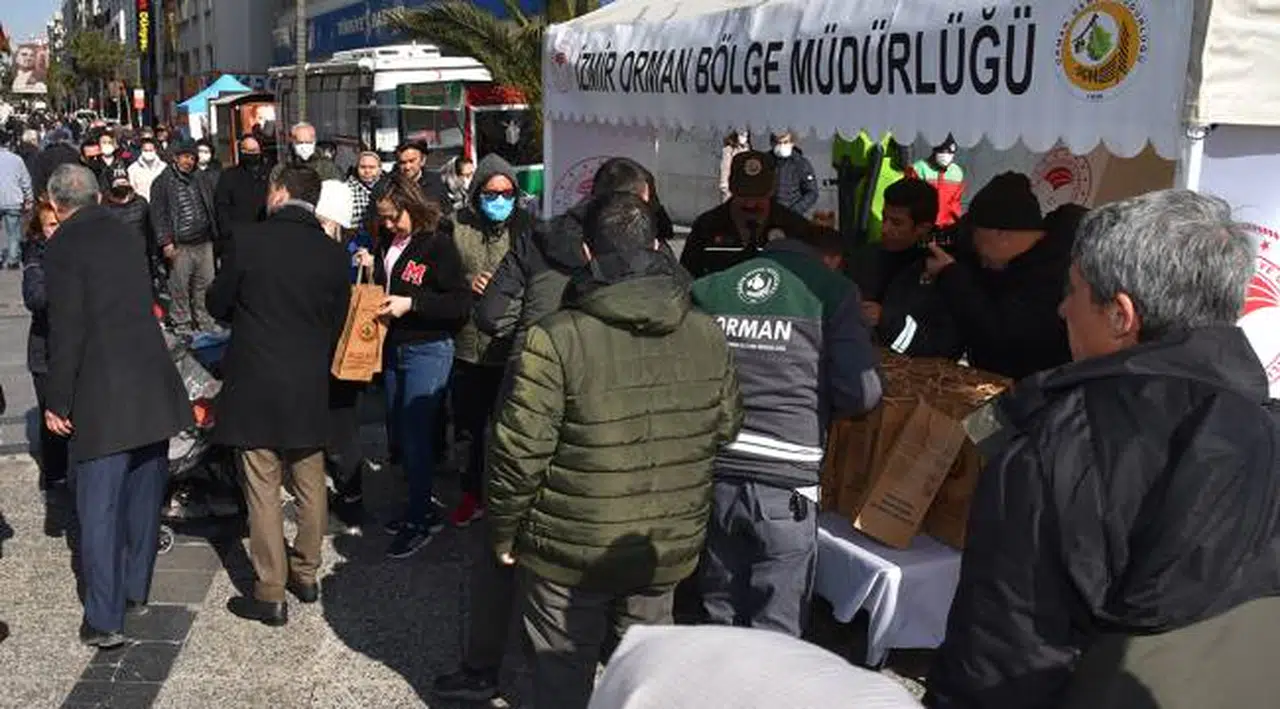 45 Dakikada Bin Fidan Dağıtıldı