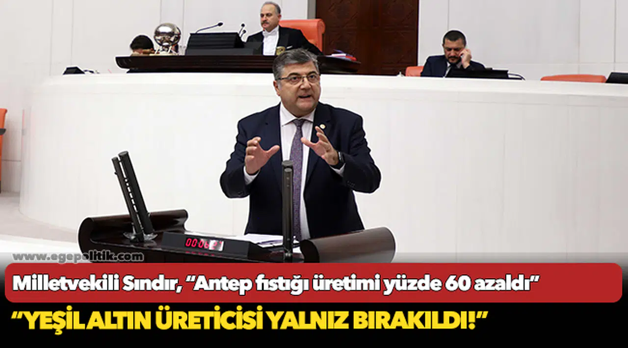 Milletvekili Sındır, “Antep fıstığı üretimi yüzde 60 azaldı, yeşil altın üreticisi yalnız bırakıldı!”