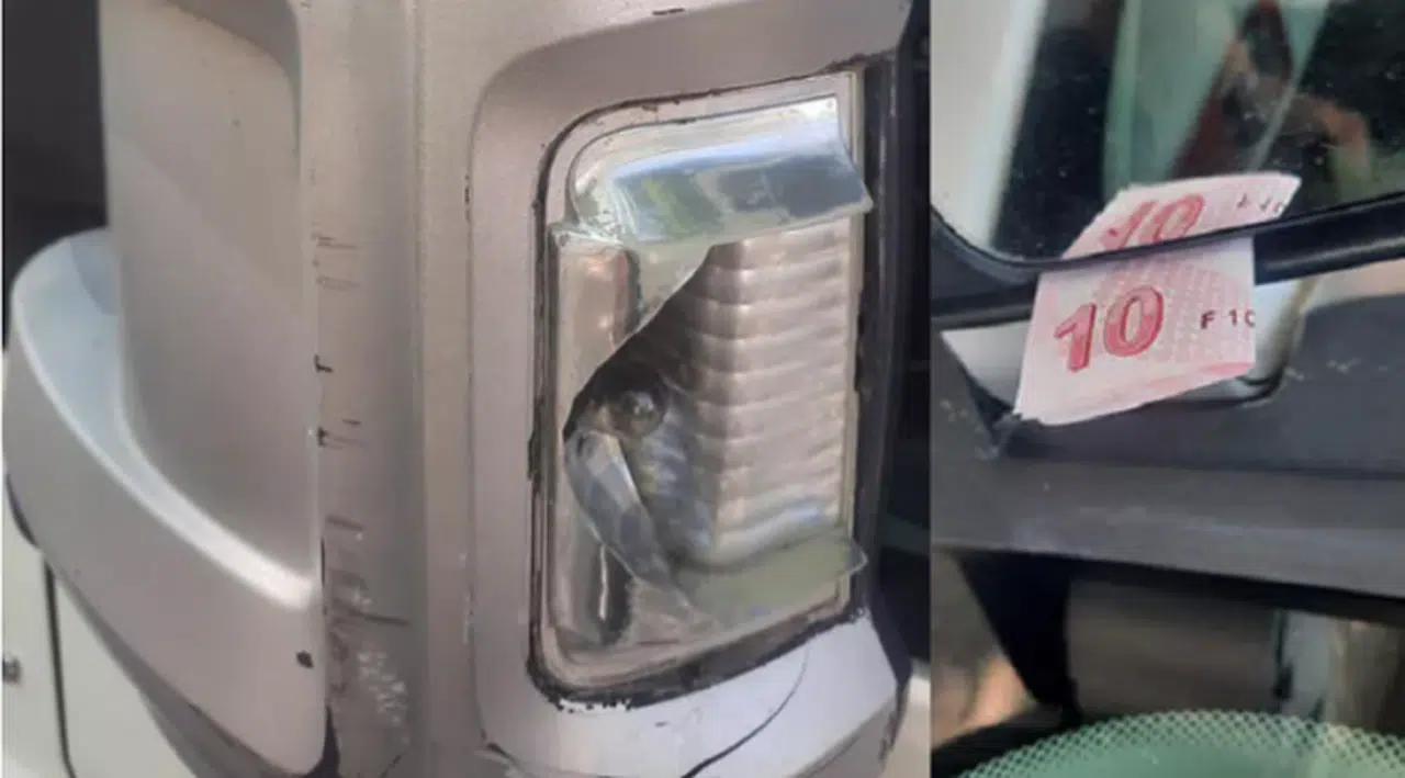 Çarptığı araca bir not ve 10 lira bıraktı, araçta 2300 lira hasar çıktı