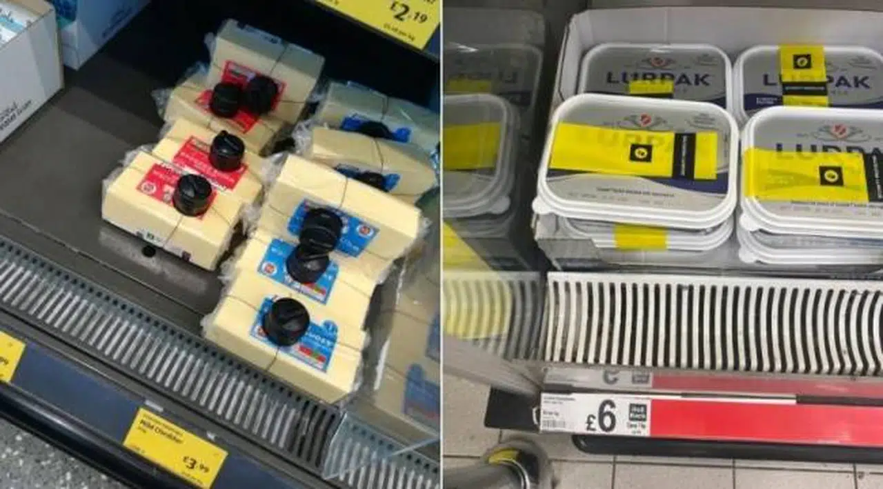 İngiltere'de marketler peynirlere alarm koymaya başladı