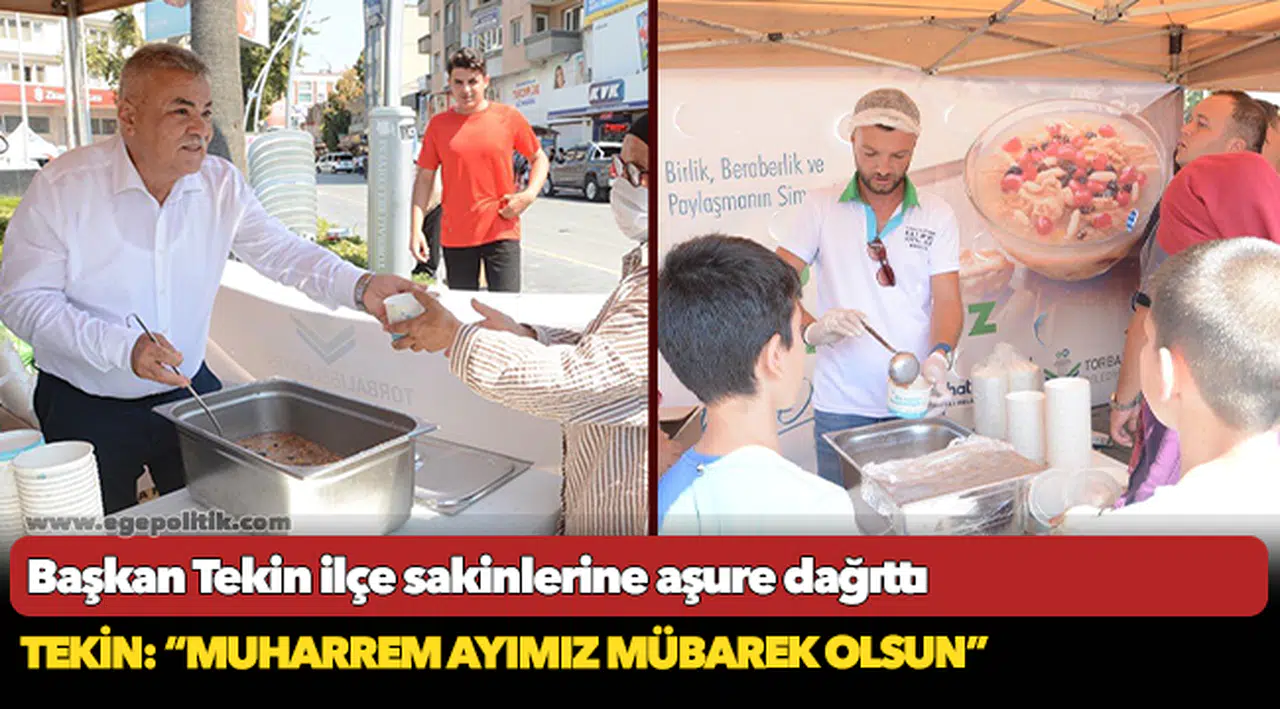 Başkan Tekin ilçe sakinlerine aşure dağıttı