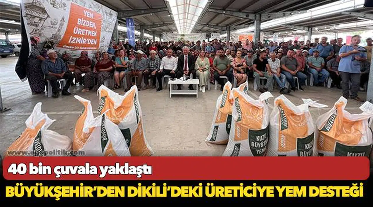 Büyükşehir’den Dikili’deki üreticiye yem desteği