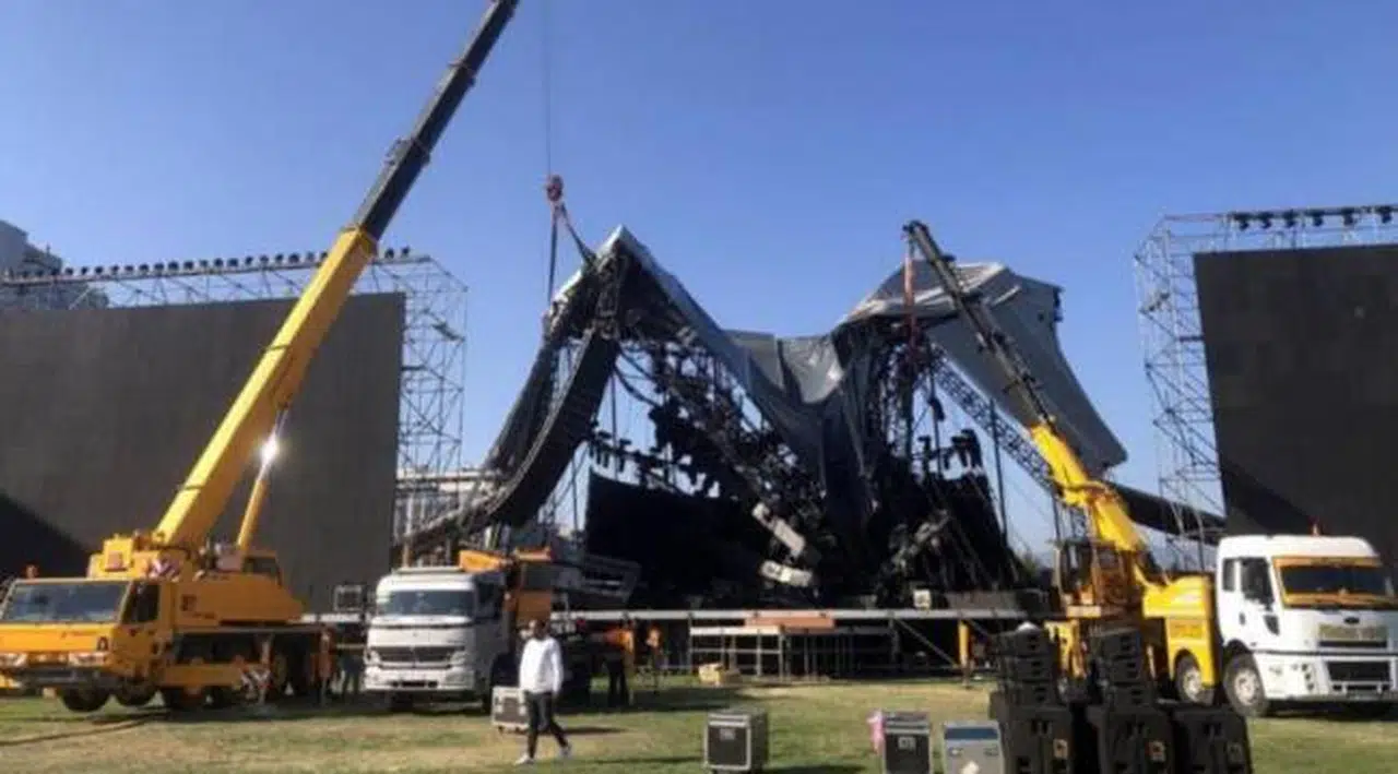Tarkan konseri için kurulan platformun yıkıldığı alanda inceleme yapıldı
