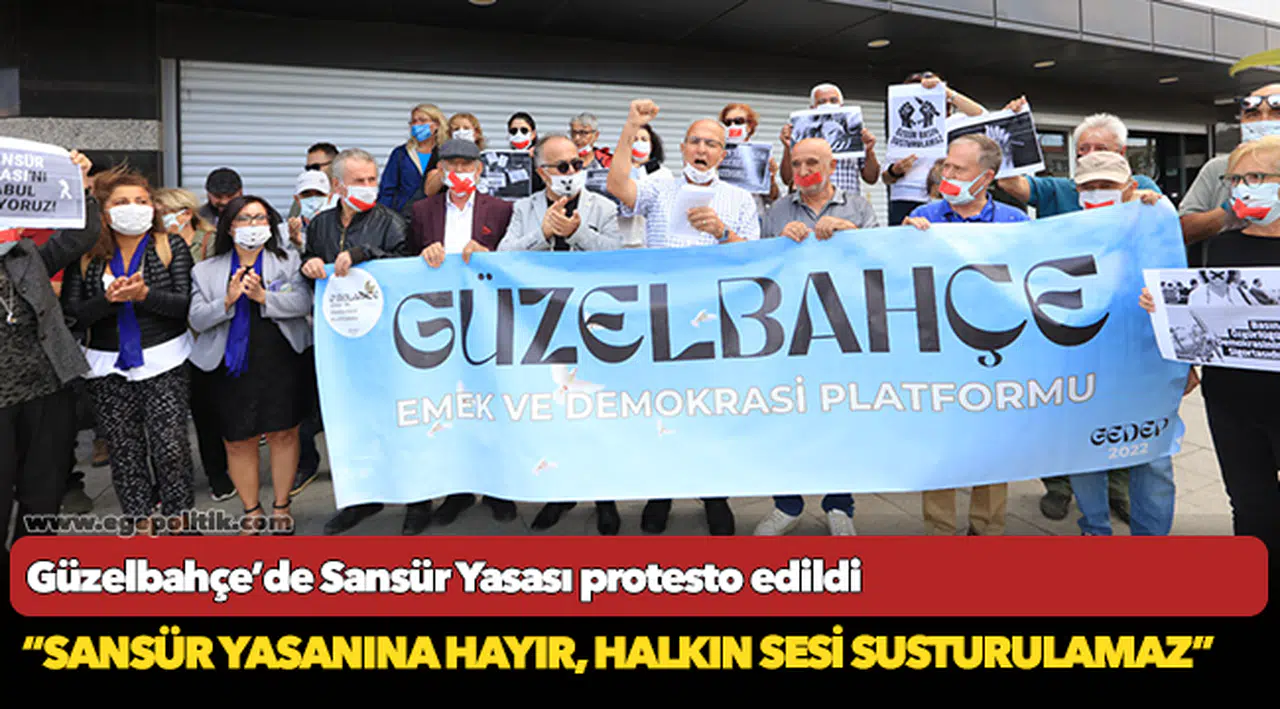 Güzelbahçe’de Sansür Yasası protesto edildi.