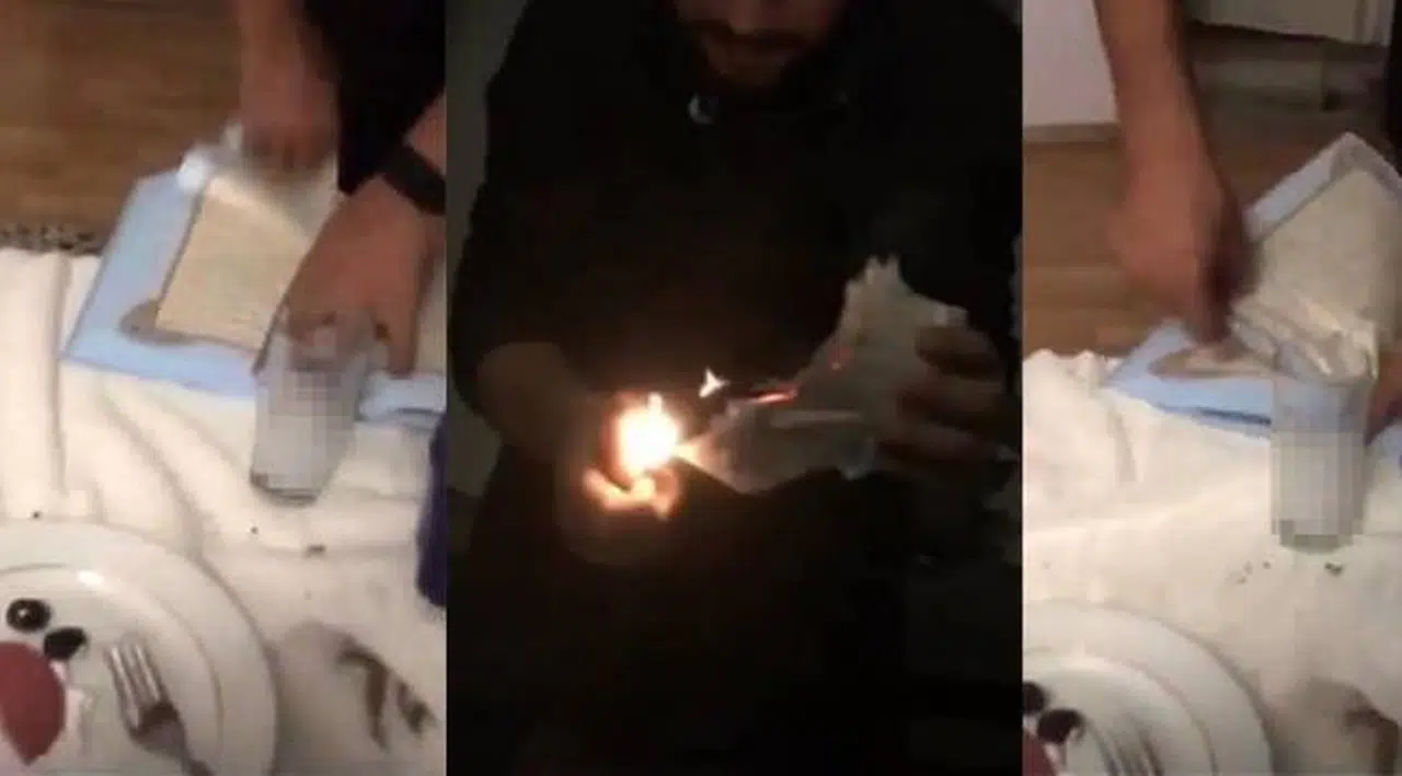 İzmir'de içki masasında Kur'an-ı Kerim'i yırtıp yaktılar! Bakan Soylu duyurdu: Gözaltına alındılar...