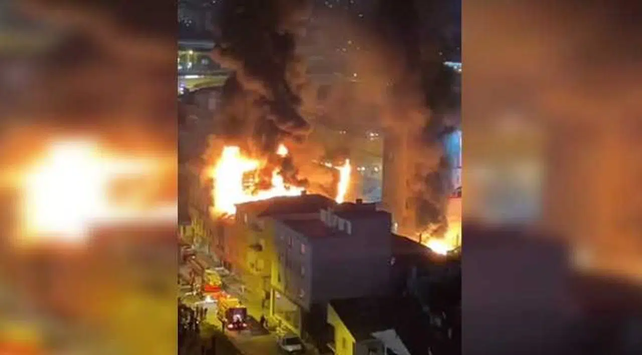 Kadıköy'de patlama yaşanan ev havadan görüntülendi