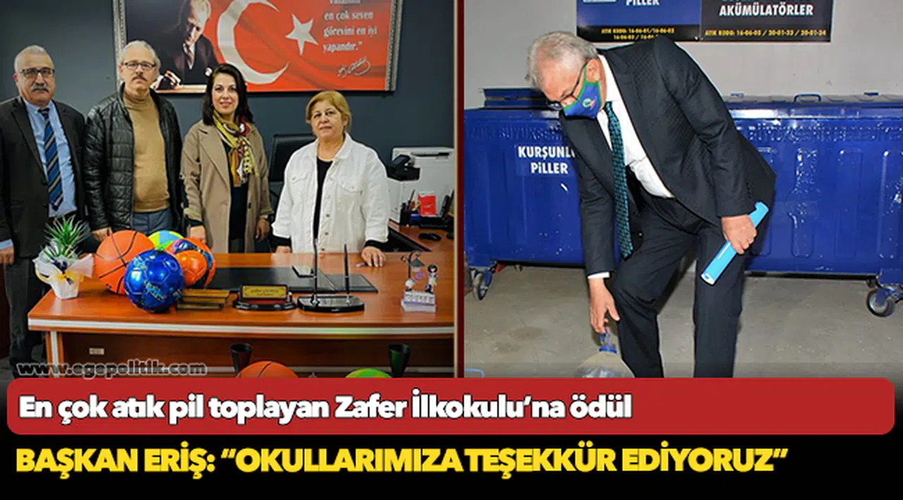 En çok atık pil toplayan Zafer İlkokulu’na ödül