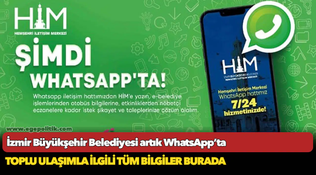 İzmir Büyükşehir Belediyesi artık WhatsApp’ta