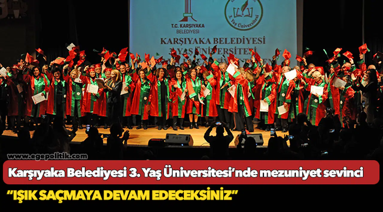 Karşıyaka Belediyesi 3. Yaş Üniversitesi’nde mezuniyet sevinci
