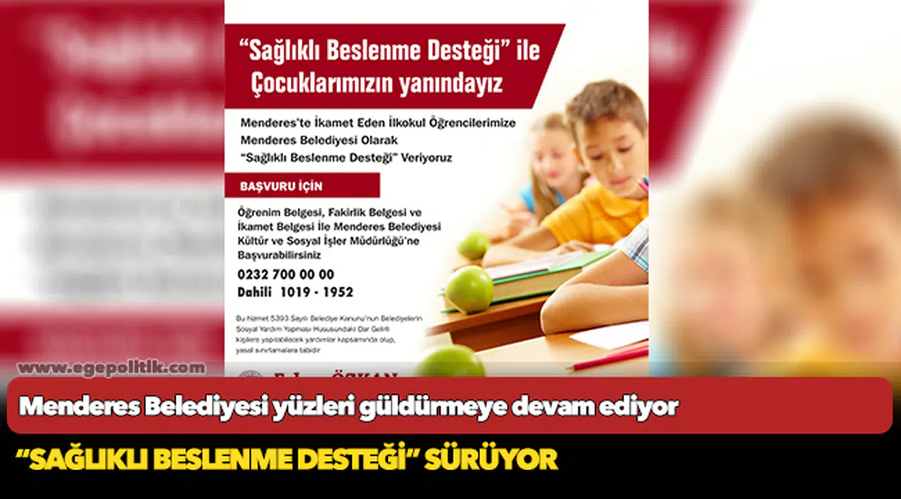 Menderes Belediyesi yüzleri güldürmeye devam ediyor