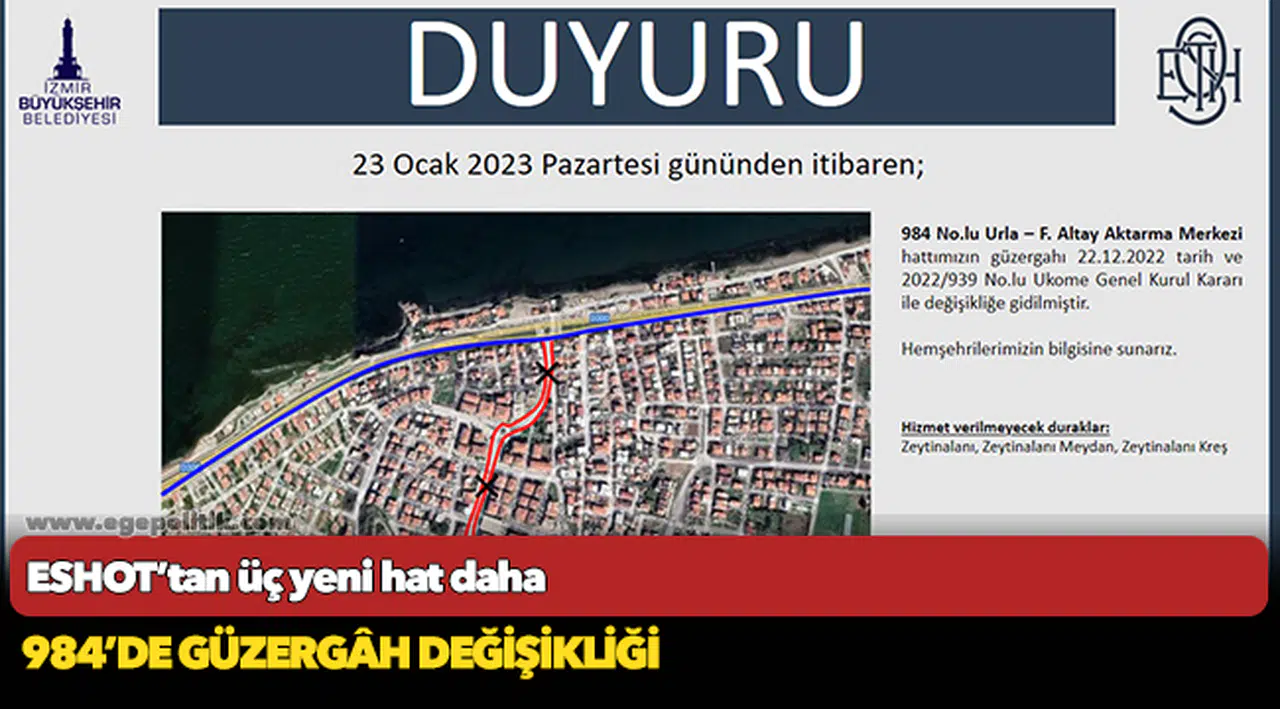 ESHOT’tan üç yeni hat daha