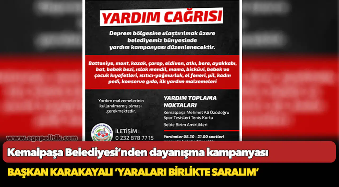 Kemalpaşa Belediyesi’nden dayanışma kampanyası
