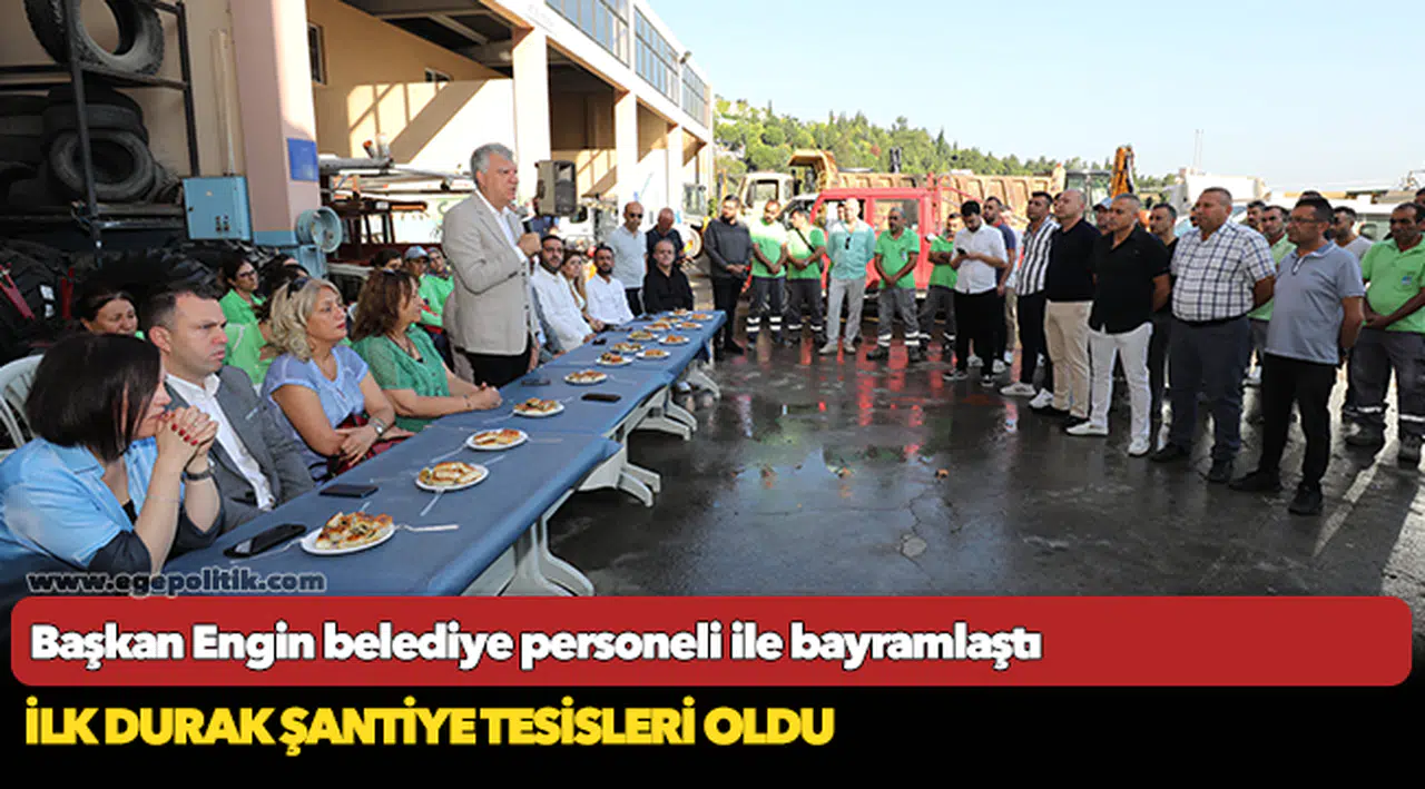 Başkan Engin belediye personeli ile bayramlaştı