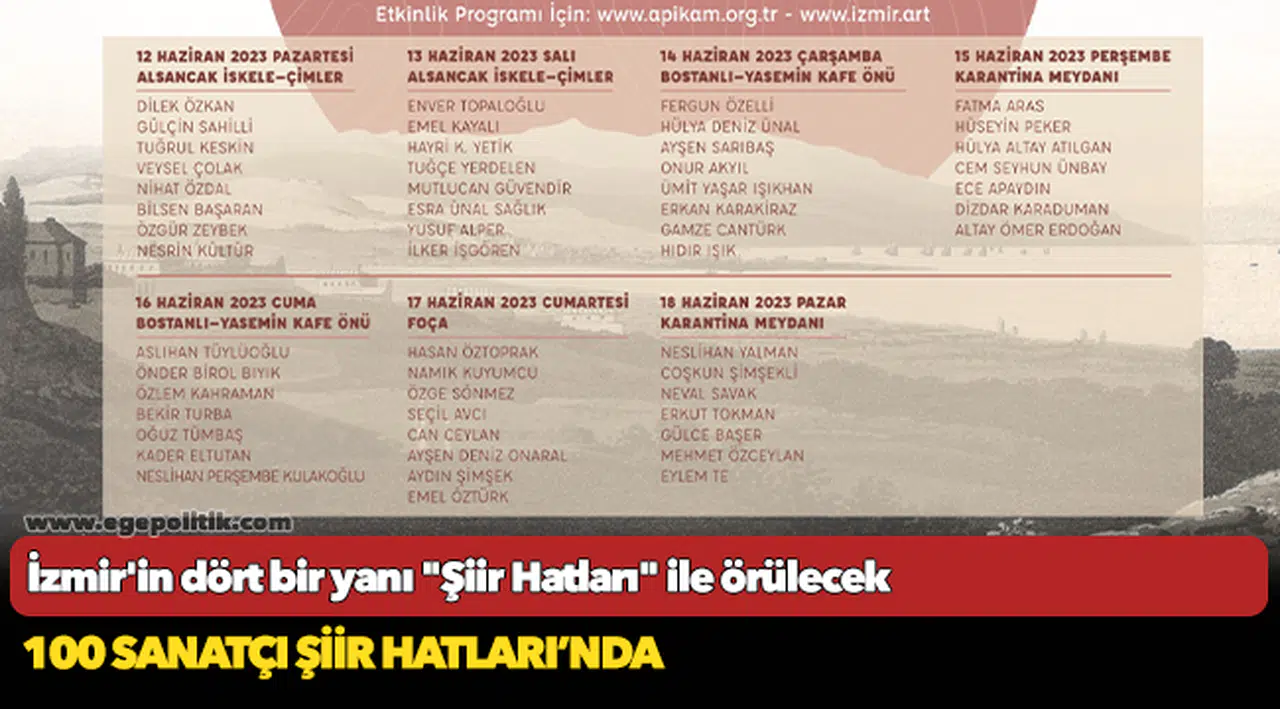 İzmir'in dört bir yanı "Şiir Hatları" ile örülecek