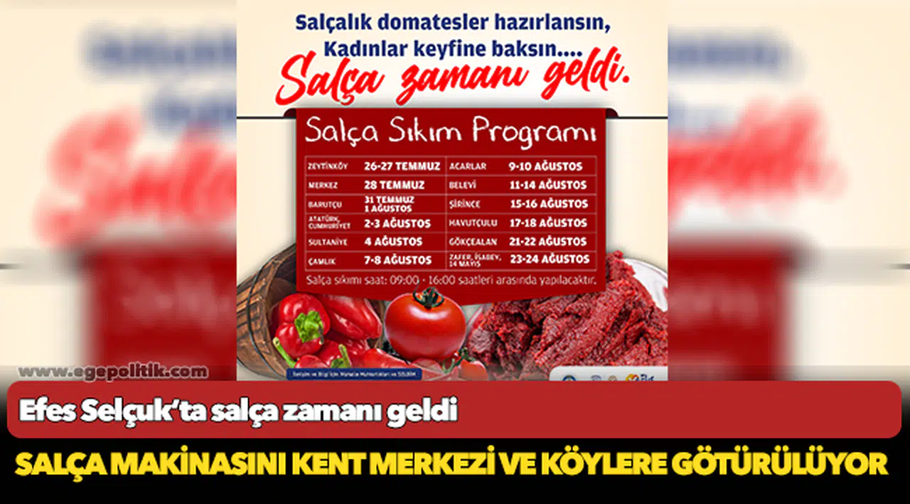 Efes Selçuk’ta salça zamanı geldi